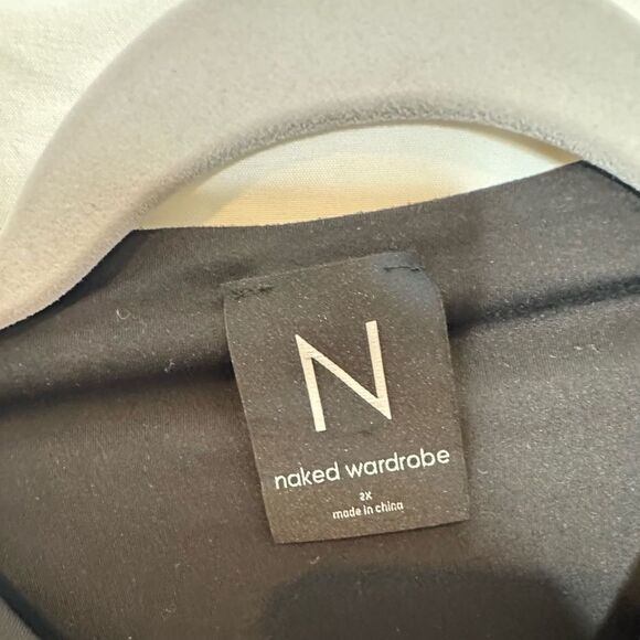 Naked Wardrobe Black Bodycon Mini Tee Shirt Dress | 2X - Picture 8 of 8